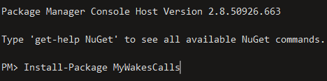 NuGet Package Manager Console Installation